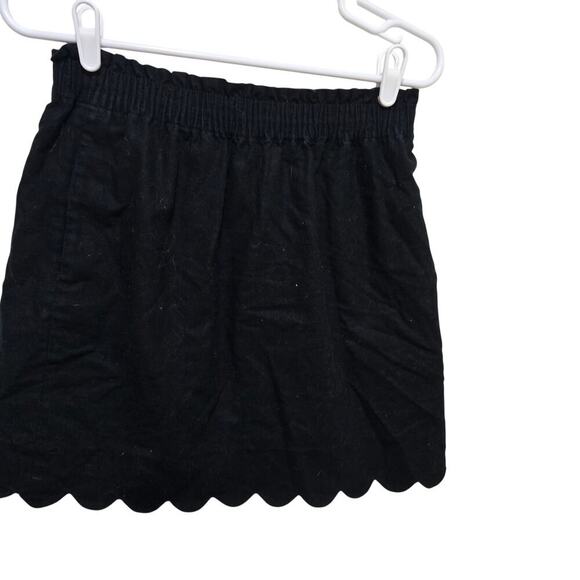 J.Crew Factory Black Linen Blend Scallop Hem Skirt Size 2 - Picture 5 of 8